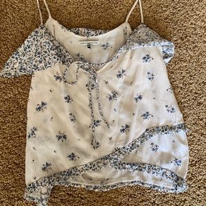 American Eagle tank top with blue flower details
